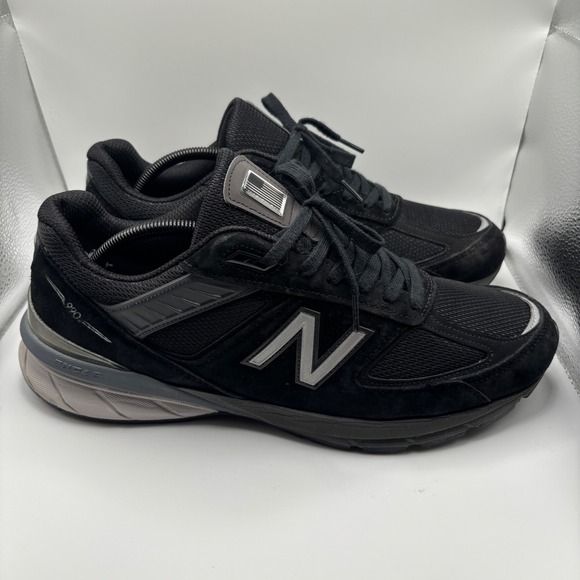 New Balance 990v5 Black Suede Casual Shoes Men's Size 12D M990BK5 EUC - Picture 6 of 8